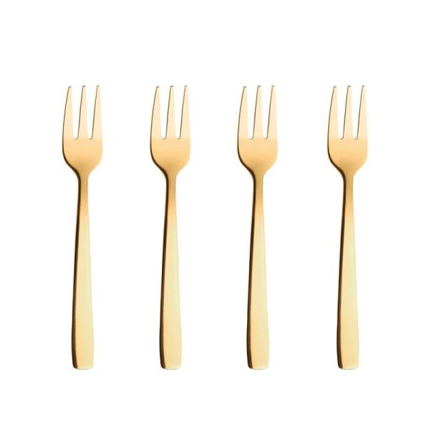 Raw kagegafler guld belægning - 4 stk