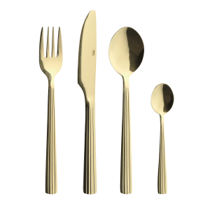 Bestiksæt, champagne guld - 24 dele