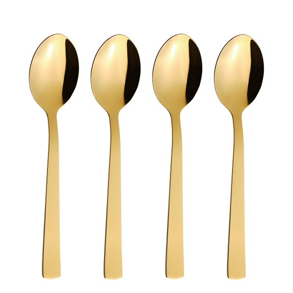 Dessertskeer, guldfarvet - 4 stk.