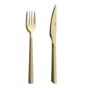 Steaksæt, Champagne guld - 8 dele