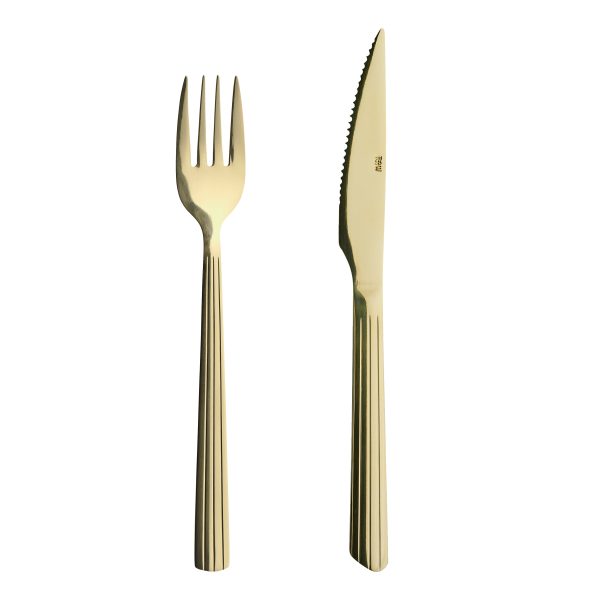 Steaksæt, Champagne guld - 8 dele