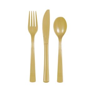 Plastik Bestik Guld