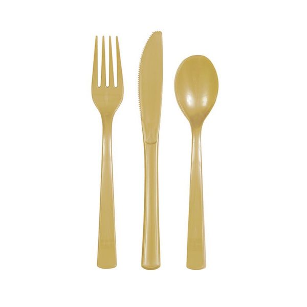 Plastik Bestik Guld