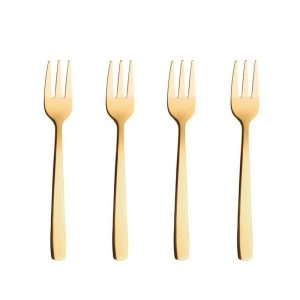 Raw kagegafler guld belægning - 4 stk