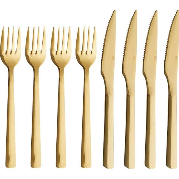 Aida RAW grillbestik, guld, 8 dele
