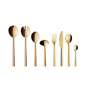 Bestikæske, guldfarvet - 20 dele