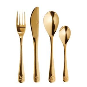 Atelier børnebestik - guldfarvet