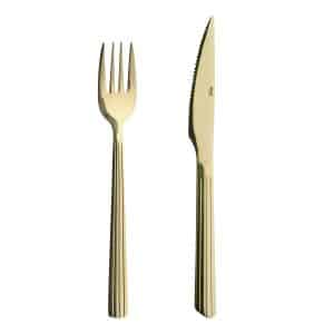 Steaksæt, Champagne guld - 8 dele